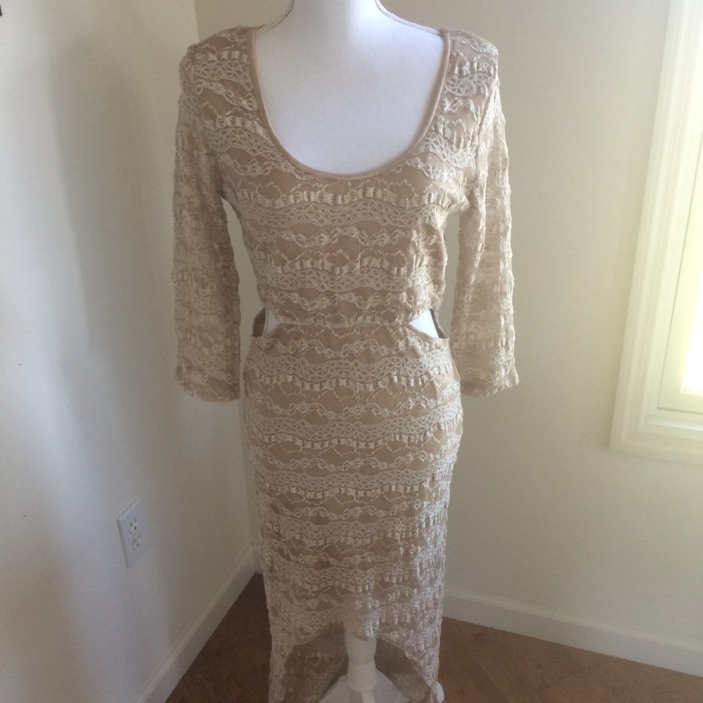 BEBE 2B High Low Dress w/Cut Out Sides Size Large